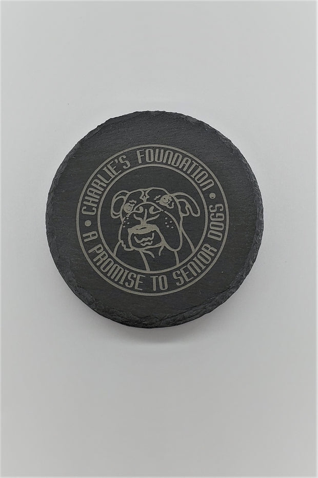 Set of 4 CHARLIE'S FOUNDATION Engraved Coasters