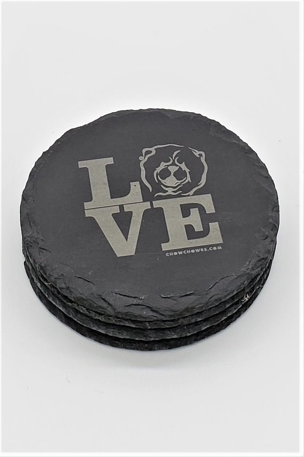 Set of 4 CHOW CHOW RESCUE Engraved Coasters