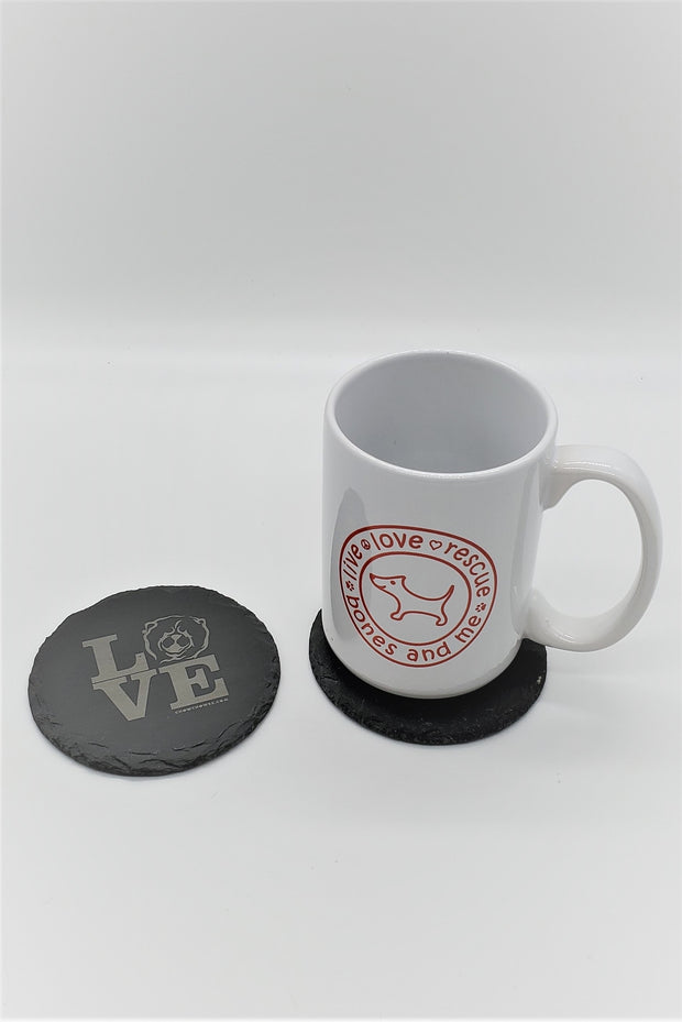 Set of 4 CHOW CHOW RESCUE Engraved Coasters