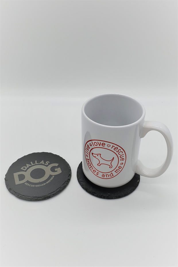 Set of 4 DALLAS DOG Engraved Coasters