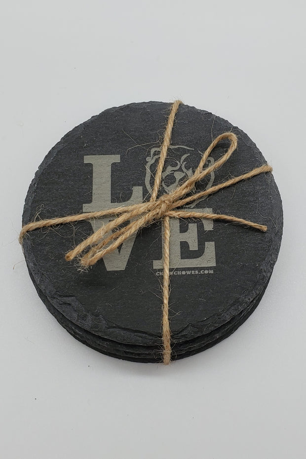 Set of 4 CHOW CHOW RESCUE Engraved Coasters