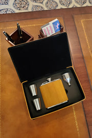 Leatherette Flask Gift Set