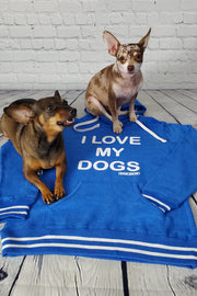 I LOVE MY DOG(S) LADIES LOUNGE HOODIE (royal blue)