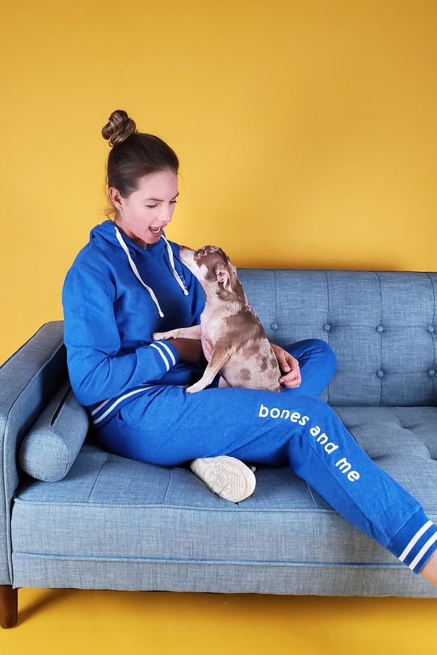 I LOVE MY DOG(S) LADIES LOUNGE HOODIE (royal blue)