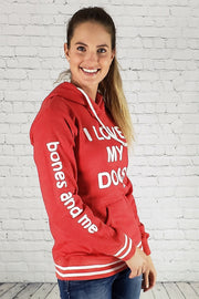 I LOVE MY DOG(S) LADIES LOUNGE HOODIE (retro red)