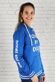 I LOVE MY DOG(S) LADIES LOUNGE HOODIE (royal blue)
