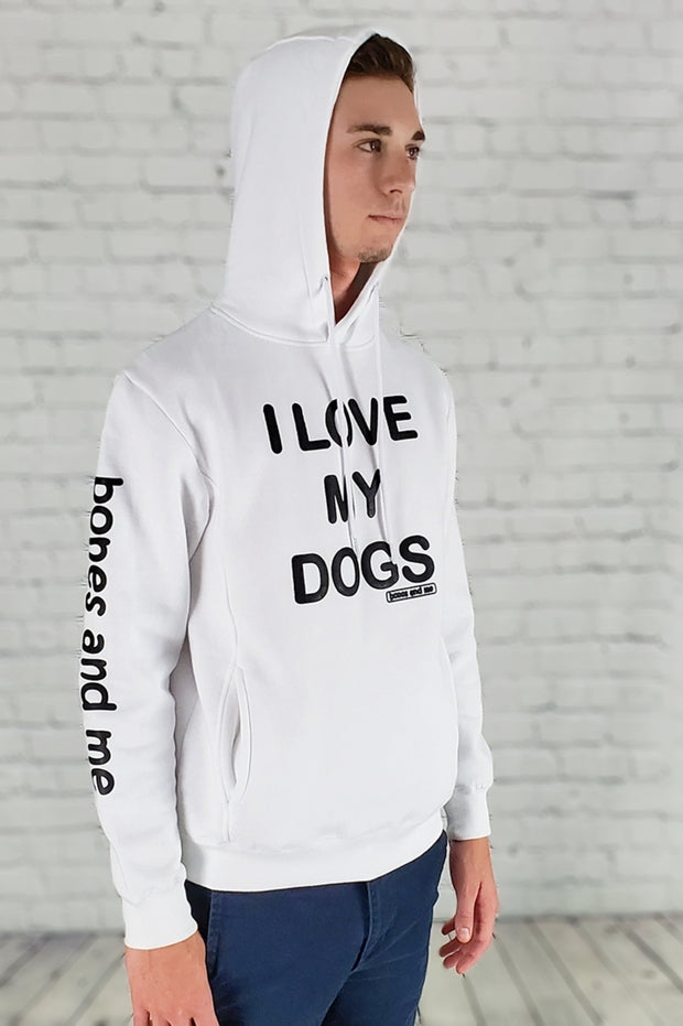 I LOVE MY DOG(S) AWESOME HOODIE (white)