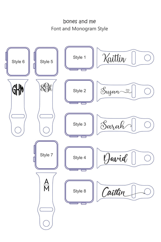 Heart with Monogram and Name - Watch Band