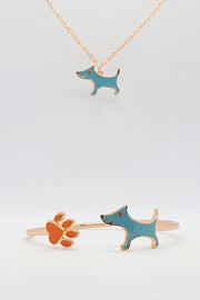 Signature Rose Gold Bracelet and Pendant Set (blue pendant)