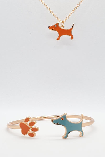 Signature Rose Gold Bracelet and Pendant Set (rust pendant)
