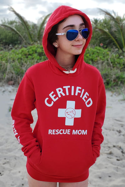 CERTIFIED Rescue Mom (red hoodie)