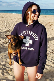 CERTIFIED Rescue Mom (blue hoodie)