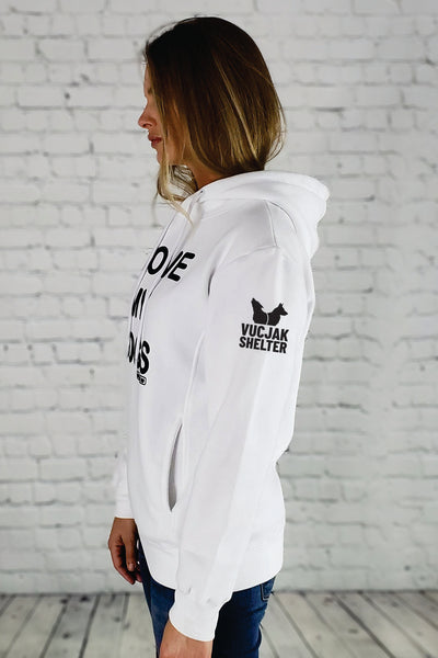 VUCJAK edition - I LOVE MY DOG(S) AWESOME HOODIE (white)